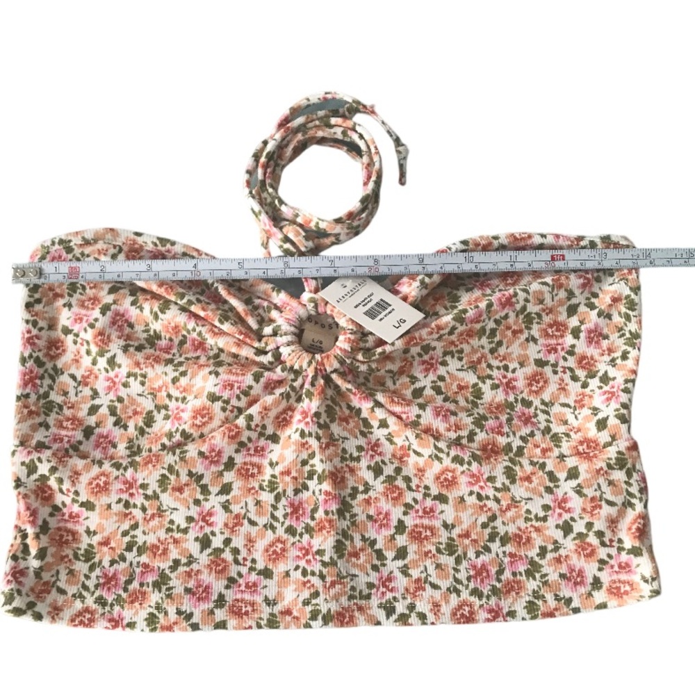 💕 Aeropostale Bandeau Floral Print Top with Neck Tie Size Large NWT - Picture 3 of 8